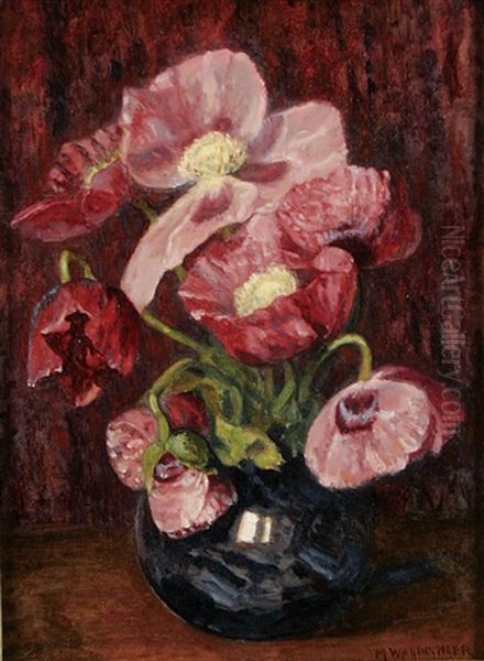 Still Life With Tulips Oil Painting by Marie Wandscheer