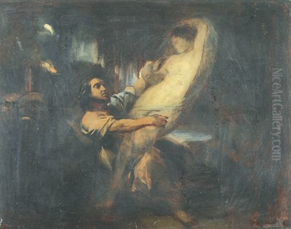 La Vision Oil Painting by Gustave (Egidius Karel G.) Wappers