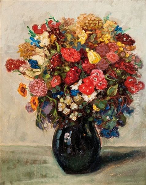 Flowers In A Vase Oil Painting by Paul Wassily