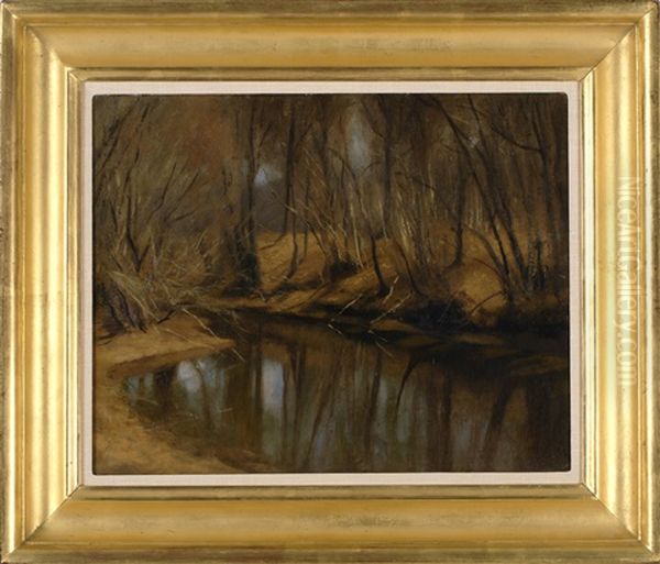 Brookside, New England Oil Painting by Marcus A. Waterman