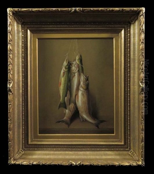 Trompe L'oeil Still Life Fish Oil Painting by Susan Catherine Waters
