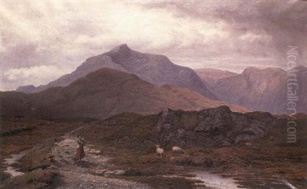 Mweelrea Mountain, Connemara Oil Painting by Bartholomew Colles Watkins