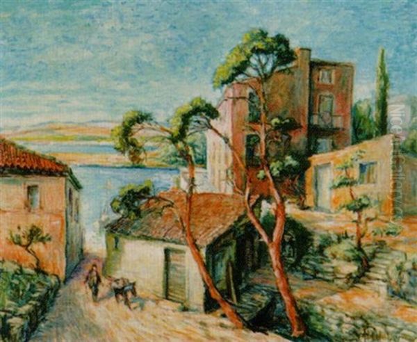 Sudlandische Landschaft Mit Hauser Oil Painting by Heinz Weber