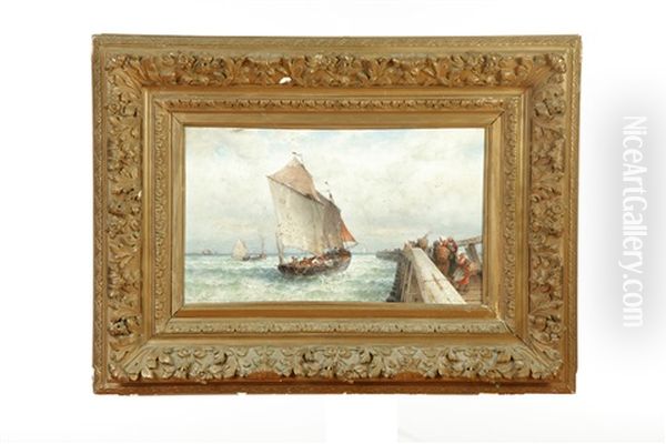 Marinescape Oil Painting by Theodor Alexander Weber
