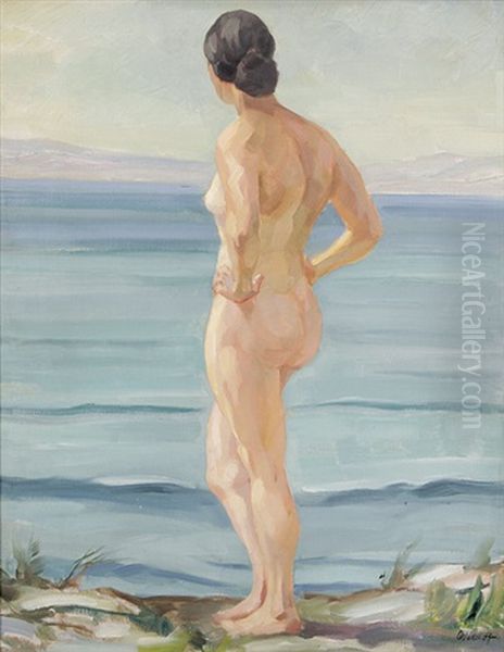 Weiblicher Akt Am Meer Oil Painting by August Wedel