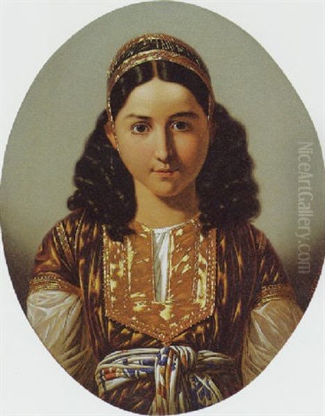 The Jewish Maiden, Algiers Oil Painting by Hans Kaspar Weidenmann