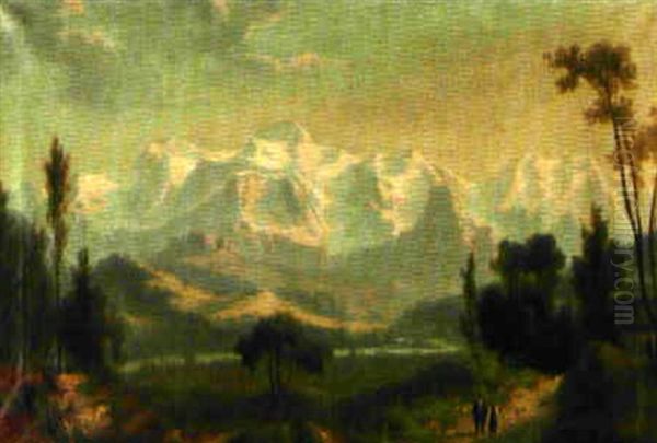 Blick Ins Mont Blanc-massiv Oil Painting by Ulrich Weidmann