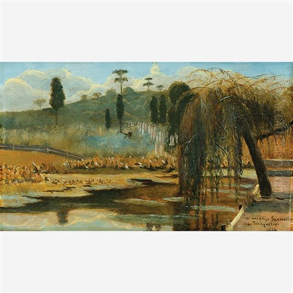 Chorao A Beira Do Lago Oil Painting by Pedro Weingartner