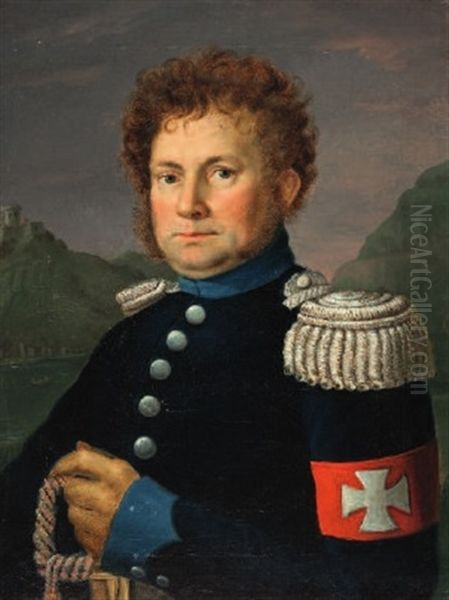 Brustbild Eines Oberstleutnants Oil Painting by Johannes Weiss