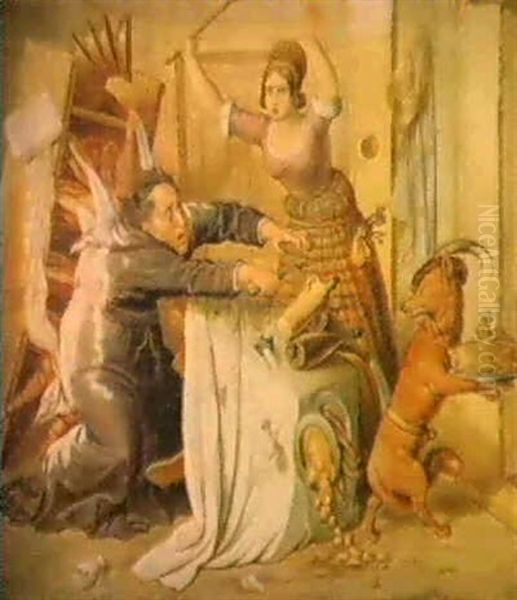 3. Gesang, Iii. 329-332 Oil Painting by Ludwig Weisser