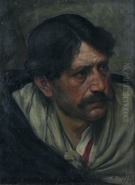 Portrait Eines Kunstlerkollegen(?) Mit Schwarzem Umhang Oil Painting by Jakob Friedrich Welti