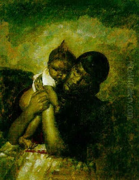Madonna And Child Oil Painting by John Laviers Wheatley