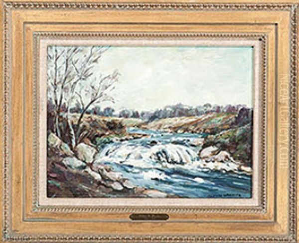 Country Stream Oil Painting by Clifton A. Wheeler