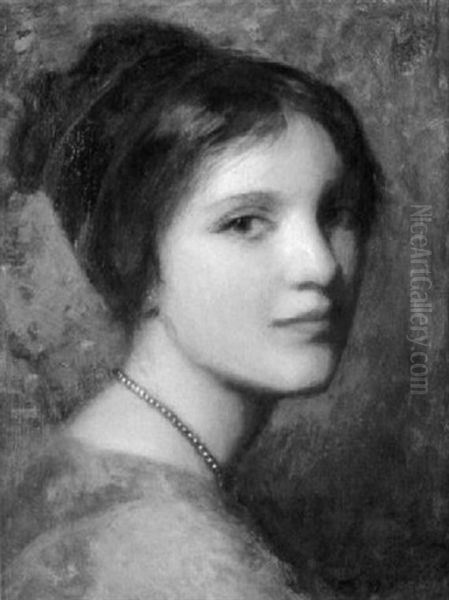 Portrait Of A Young Woman Oil Painting by William John Whittemore