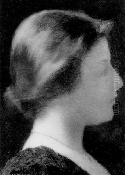 Portrait Of A Woman Oil Painting by William John Whittemore