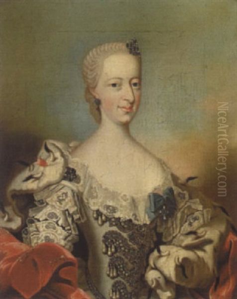 Portraet Af Dronning Juliane Marie Oil Painting by Peder Wichmann