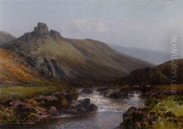 Badgworth Waters, Exmoor Oil Painting by Frederick John Widgery