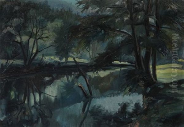 Parklandschaft Oil Painting by Max Wieczorek