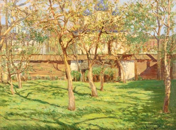 Landscape By The Cathedral Oil Painting by Isaak Israilevich Brodsky
