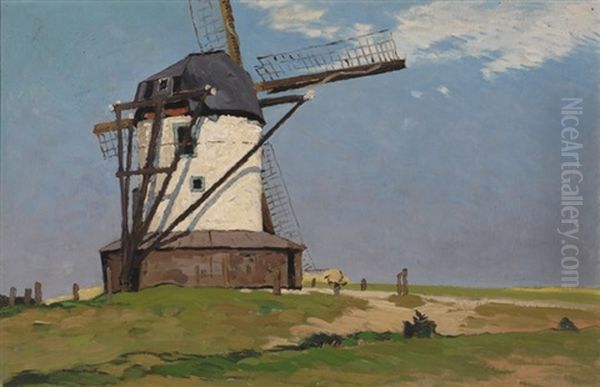 Mill Oil Painting by Derk Wiggers