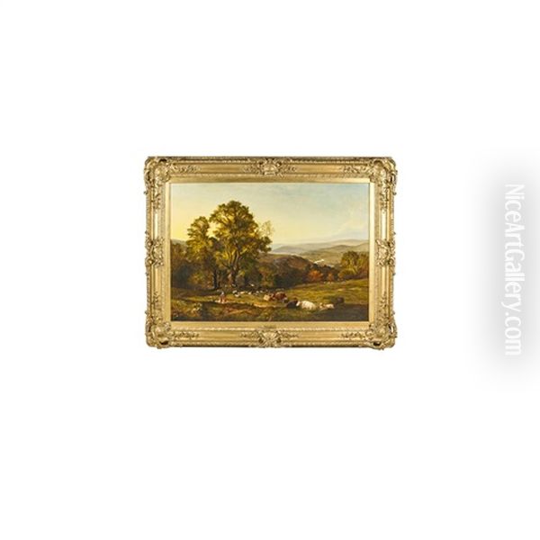 A Devonshire Valley Oil Painting by Alfred Walter Williams