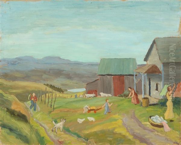 Hill Top Oil Painting by Mary Nelson Winslow