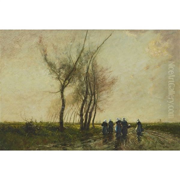 British Women On The Road To Market Oil Painting by William Tatton Winter
