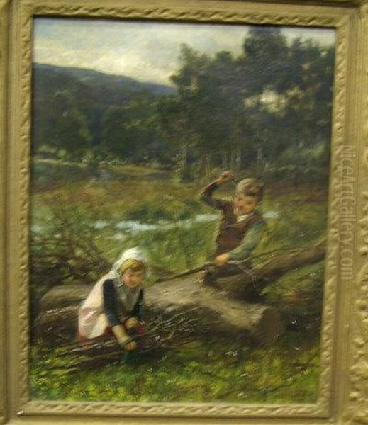 Wood Gatherers Oil Painting by John Bromley