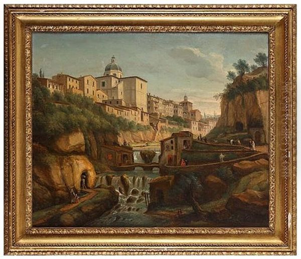 View Of Ronciglione Oil Painting by (circle of) Wittel, Gaspar van (Vanvitelli)