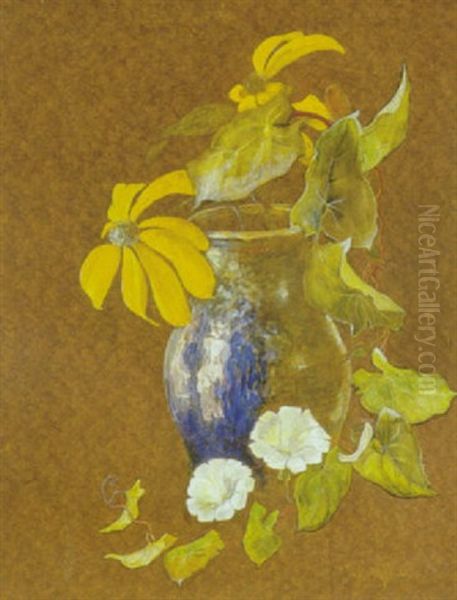 Krukke Med Blomster Oil Painting by Nikolaus (Niko) Woehlk