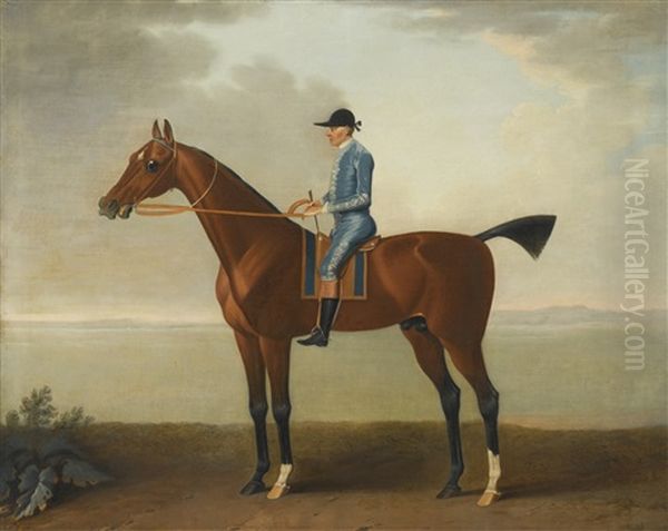Lady O'brien's Horse With Jockey Up Oil Painting by John Wootton