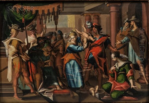 The Judgment Of Solomon Oil Painting by Joachim Anthonisz Wtewael