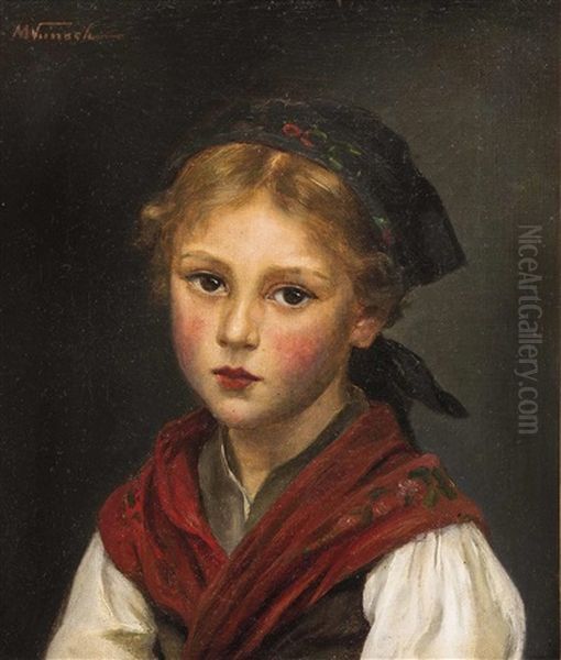 Bildnis Eines Jungen Madchens Oil Painting by Marie (Mizzi) Wunsch