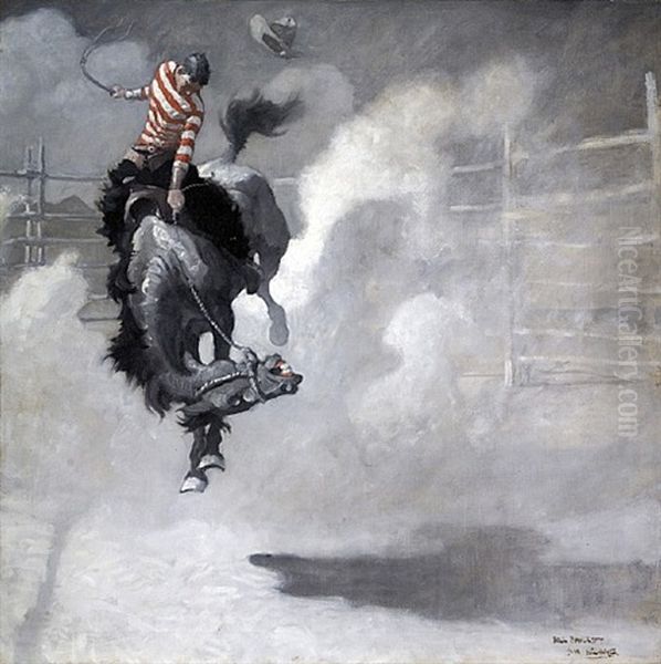 Brand In Einem Dorf Oil Painting by Newell Convers Wyeth