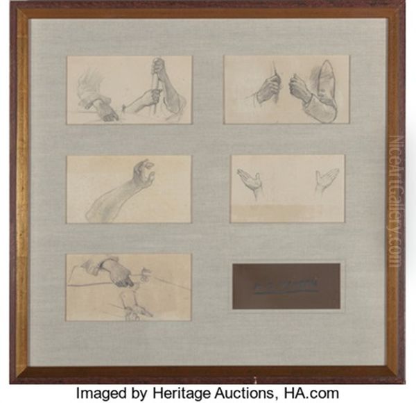 Group Of Nine Studies Oil Painting by N.C. Wyeth