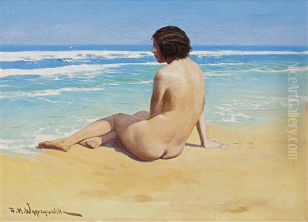 Little Mermaid Oil Painting by Felix Michal Wygrzywalski