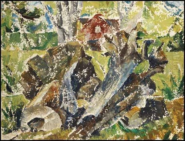 Abstract Landscape Oil Painting by Bertram Richard Brooker
