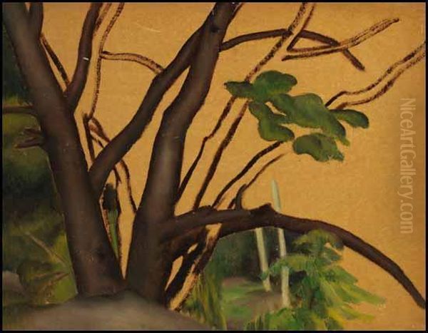 Group Of Trees Oil Painting by Bertram Richard Brooker