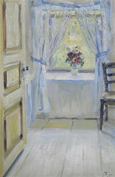 Bouquet A La Fenetre Oil Painting by Maria Vasilievna Yakinchikova-Weber