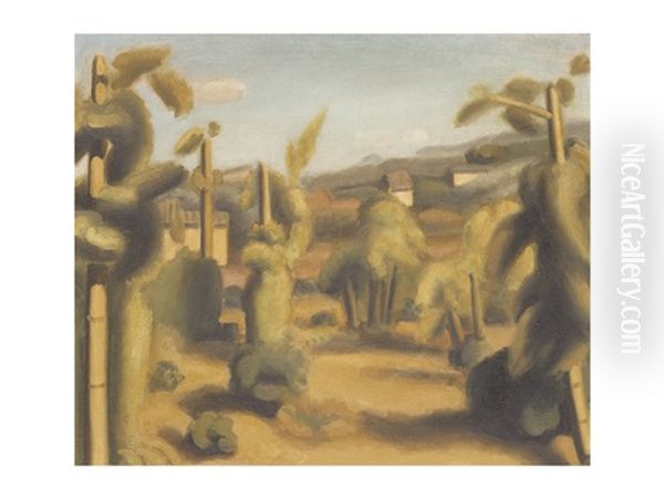 The Suburb Of Kyoto Oil Painting by Sotaro Yasui