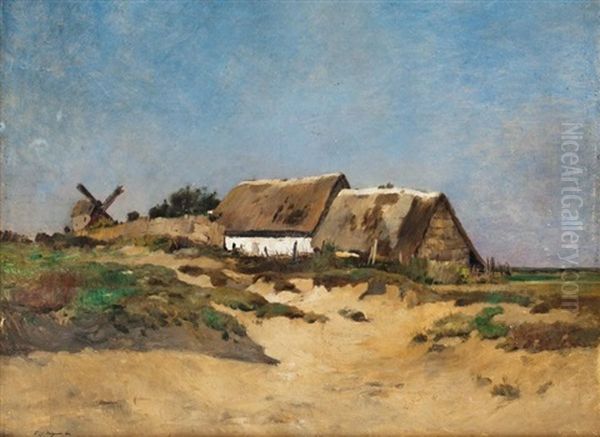 Moulin A Cayeux Oil Painting by Edmond Charles Joseph Yon