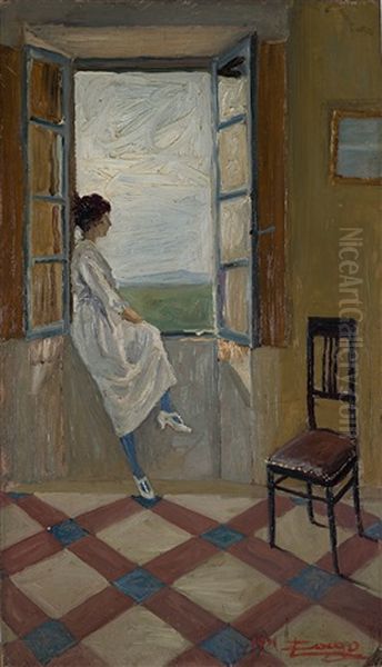 Alla Finestra Oil Painting by Luigi Zago