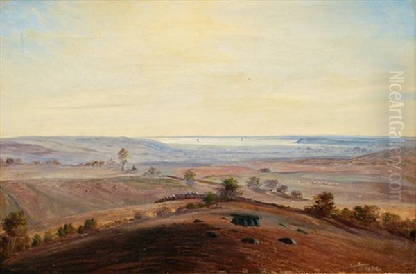 Extensive Landscape With Megalithic Grave Oil Painting by Christian Olavius Zeuthen