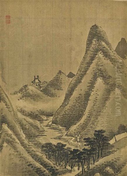 Landscapes In The Style Of Mi Fu (album W/20 Works) Oil Painting by  Zhang Hong