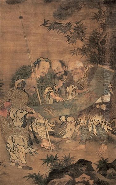 Longevity And Happiness Oil Painting by  Zhang Jin