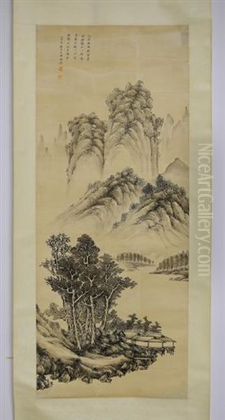 Chinese Ink/color Painting, Signed Oil Painting by  Zhang Xiong