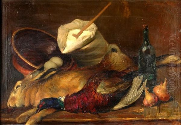 Still Life With Pheasant And Hare Oil Painting by Frantisek Zikmund