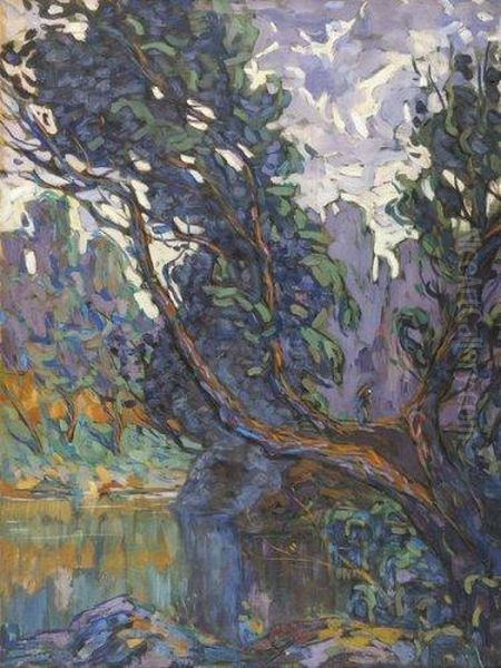 Bord De Riviere Oil Painting by Eugene Brouillard