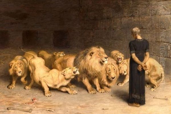 Daniel in the Lions Den  Oil Painting by Briton Riviere