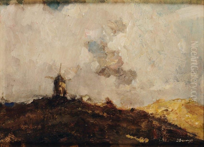 Moulin Oil Painting by Jules Brouwers